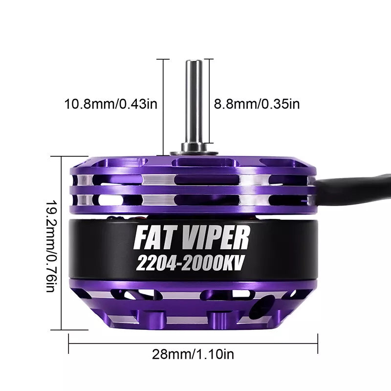 Fat Viper 2204 Brushless Outrunner 2400 KV Motor & Transmission For 1/18 TRX4M